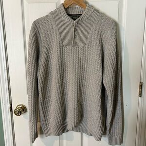 Eddie Bauer Ribbed Knit Henley Sweater | Size L - Tall